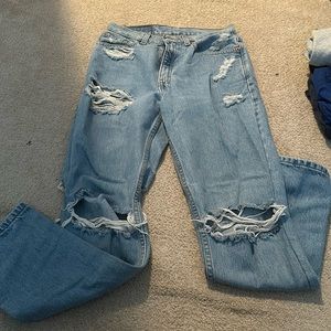 Denim, heaven, vintage, Levi butt ripped blue, straight leg jeans